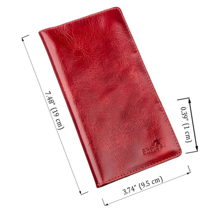 Vertical Women's Wallet SHVIGEL 16194 Red Natural Leather Made in Ukraine