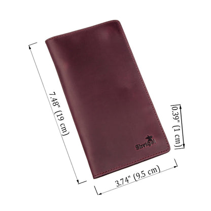 Women's Leather Wallet with Snap Closure SHVIGEL 16196 Mat Finish Burgundy, Made in Ukraine