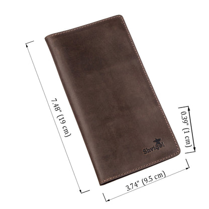 Vertical Men's Wallet SHVIGEL 16198 Brown Matte Genuine Leather Made in Ukraine