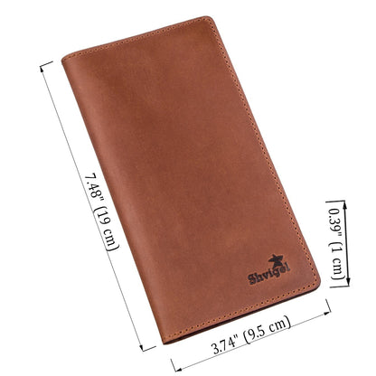 Men's Vertical Wallet SHVIGEL 16199 Red Matte Genuine Leather from Ukraine