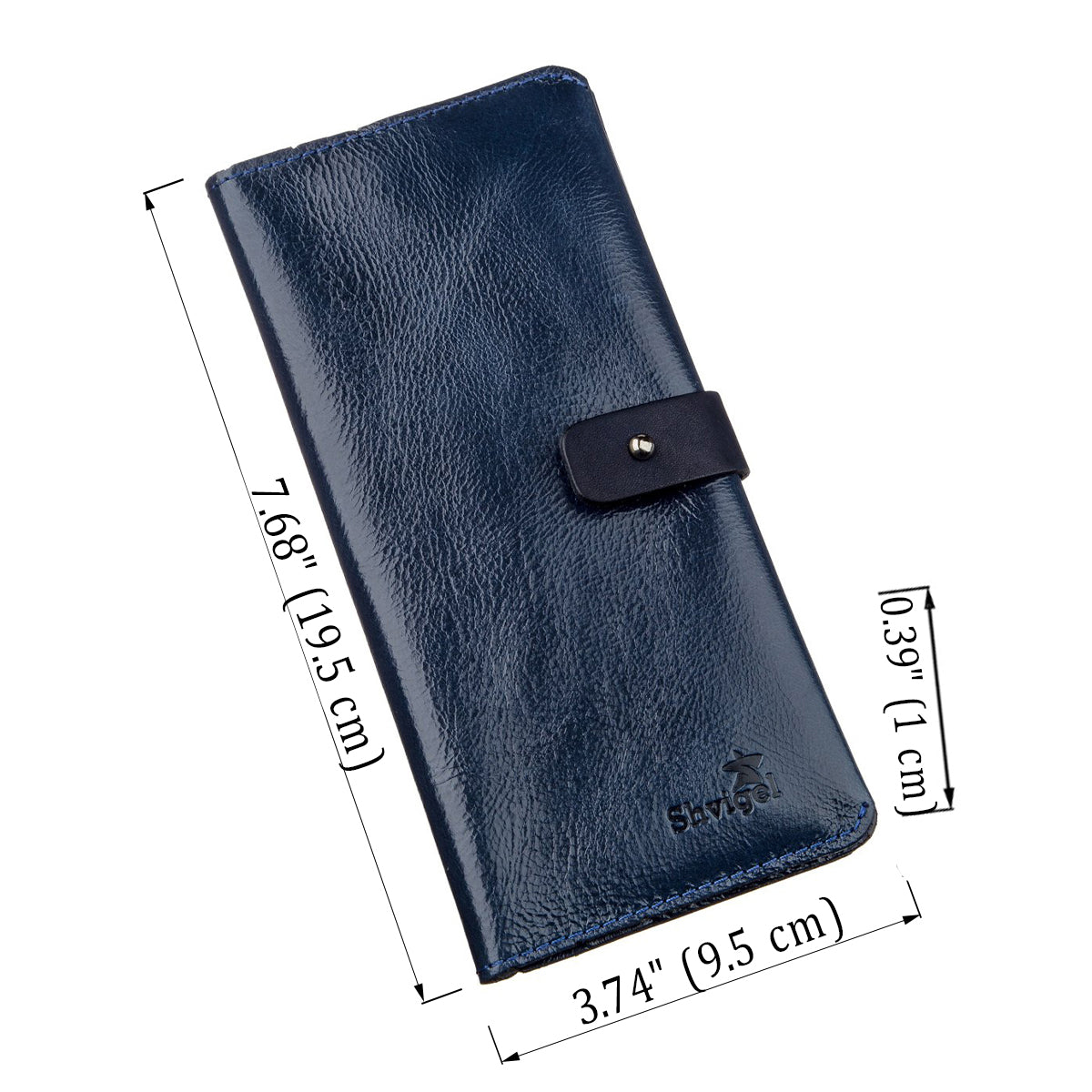 Unisex Leather Wallet SHVIGEL 16201 Blue - Genuine Leather, Ukrainian Craftsmanship