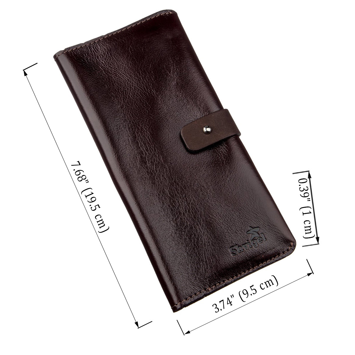 Vertical Wallet SHVIGEL 16202 Brown Genuine Leather Made in Ukraine
