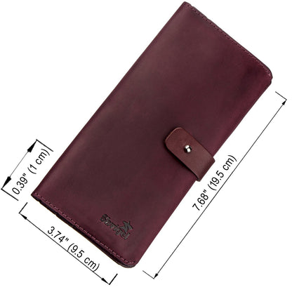 Vintage Leather Women's Wallet SHVIGEL 16205 Burgundy Made in Ukraine, Premium Quality