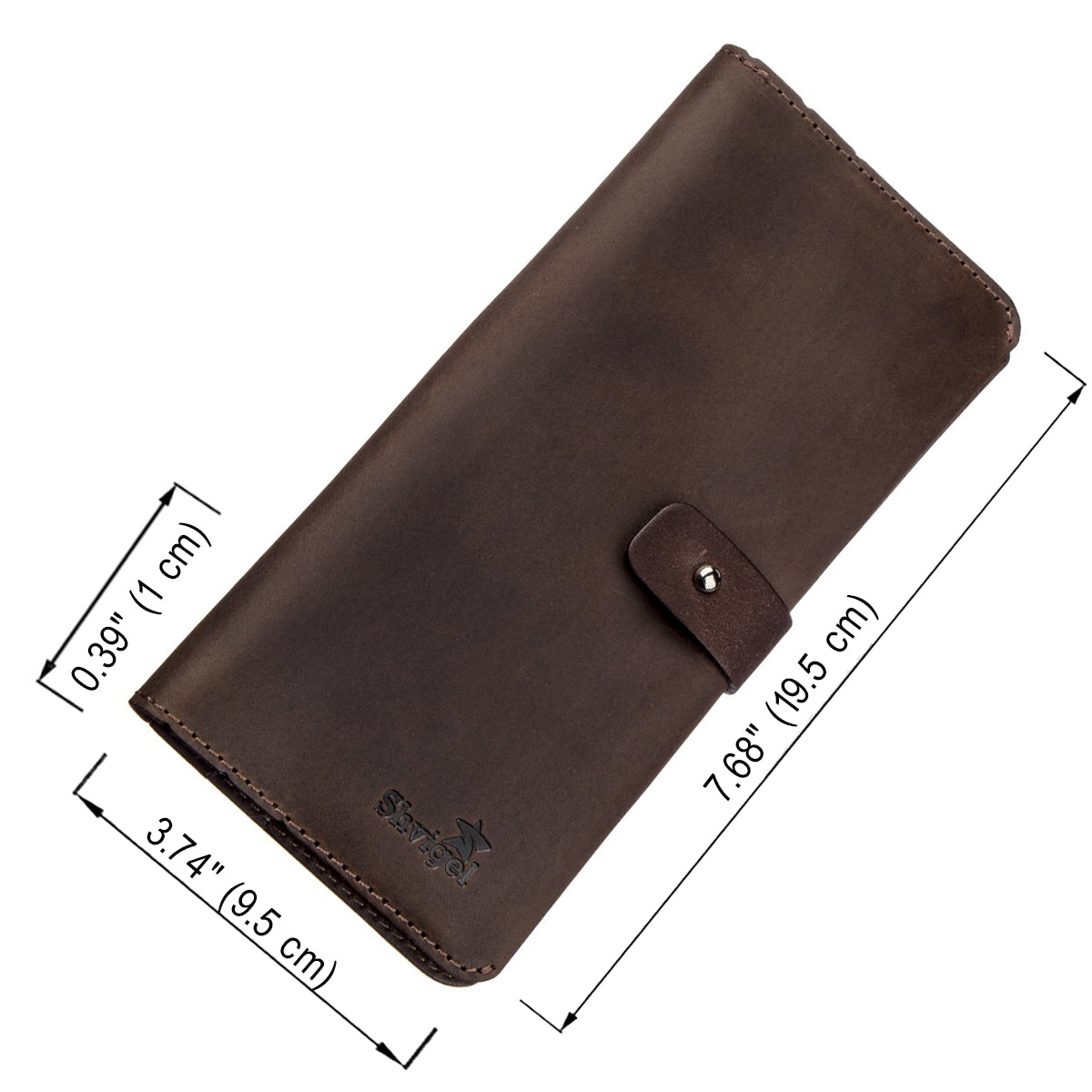 Men's Vintage Leather Wallet SHVIGEL 16207 Dark Brown Made in Ukraine Natural Leather
