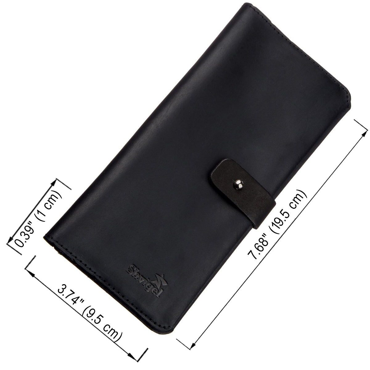 Men's Wallet SHVIGEL 16209 Vintage Black Leather, Natural Leather Material, Ukraine