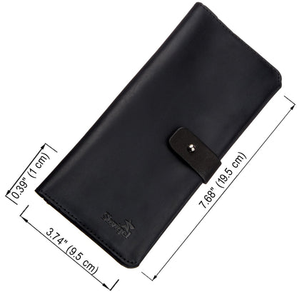 Men's Wallet SHVIGEL 16209 Vintage Black Leather, Natural Leather Material, Ukraine