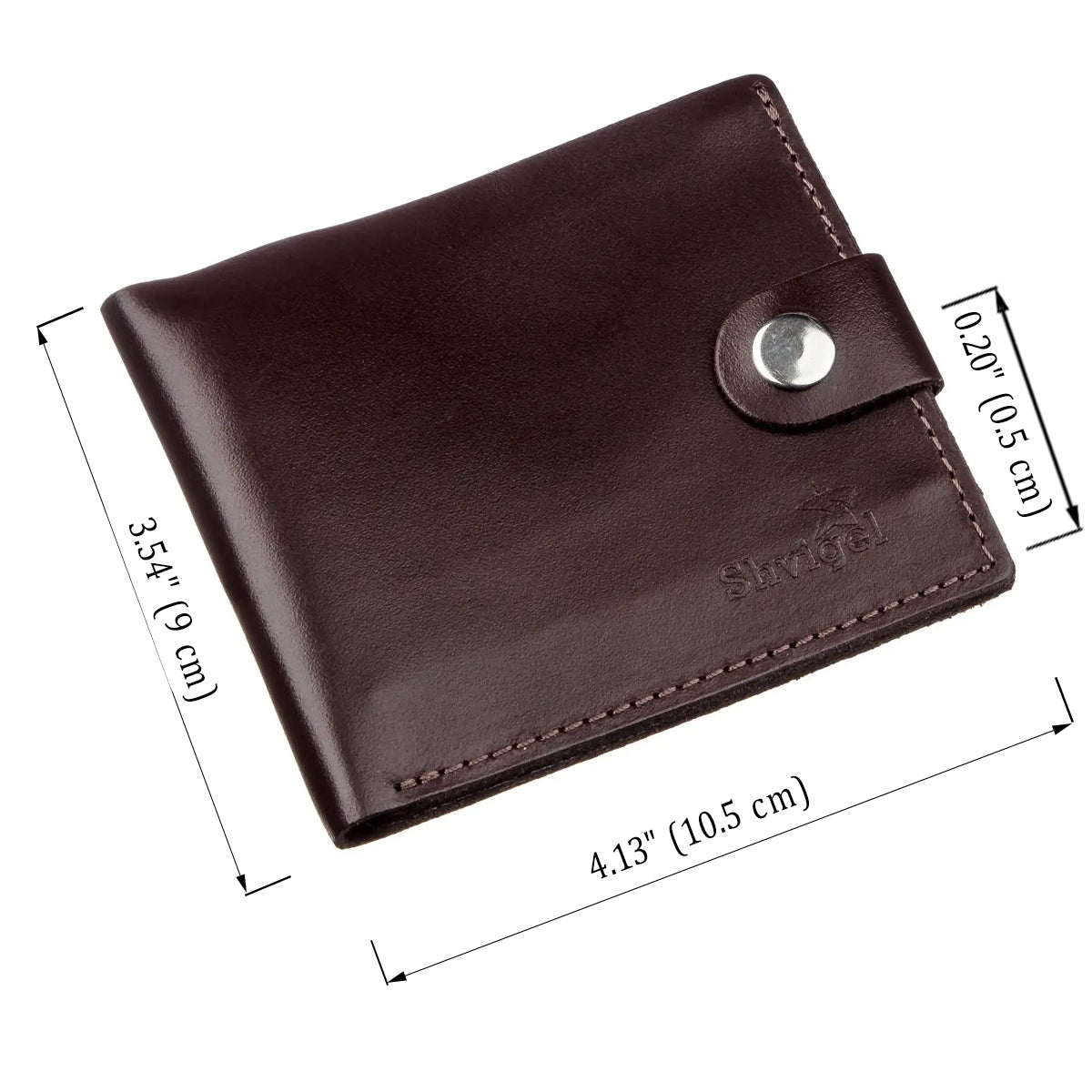 Horizontal Men's Wallet SHVIGEL 16214 Brown Genuine Leather Handmade from Ukraine