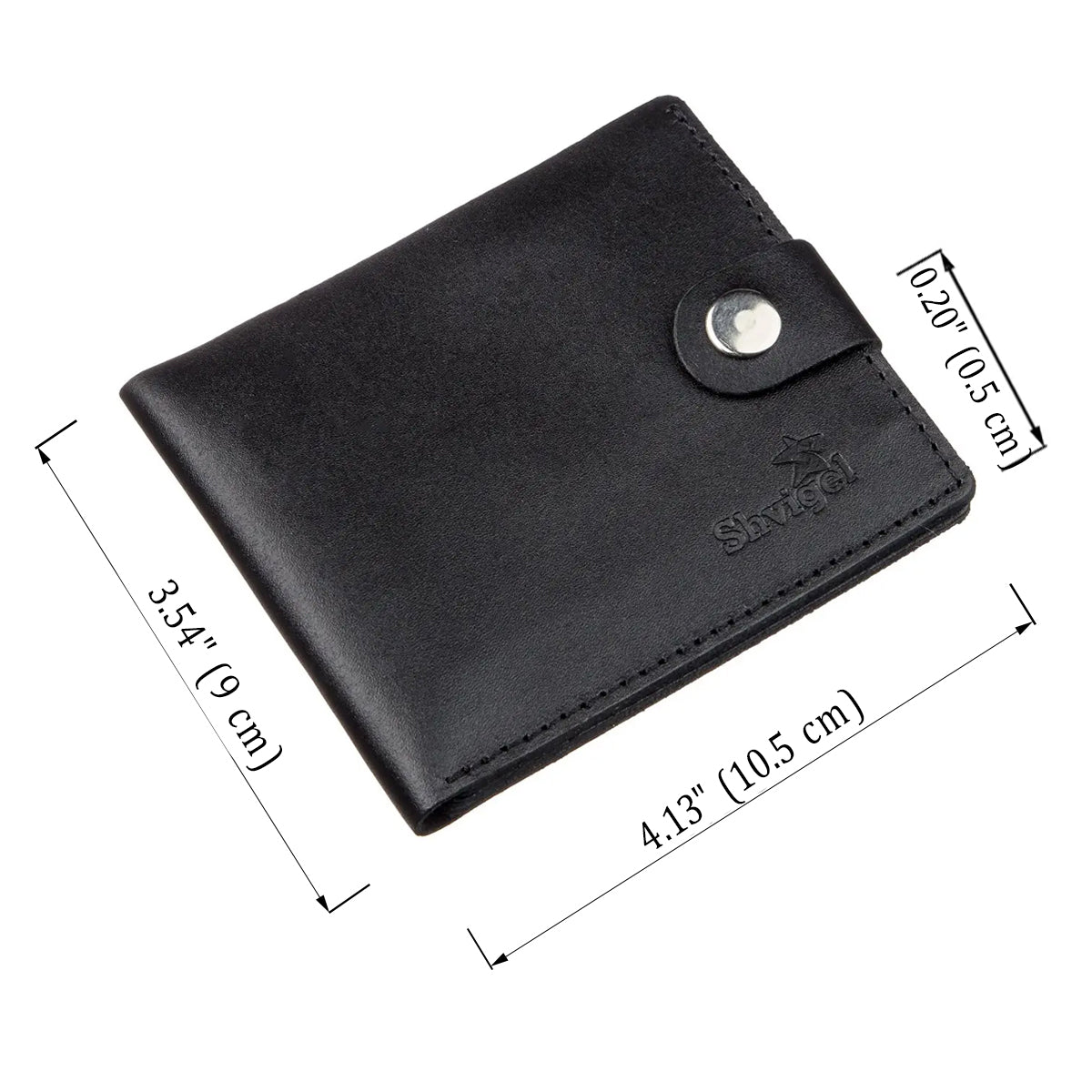 Horizontal Men's Wallet SHVIGEL 16217 Black Genuine Leather - Ukrainian Craftsmanship