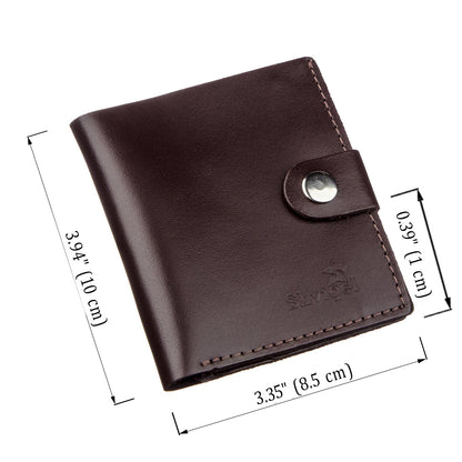 Vertical Men's Leather Wallet SHVIGEL 16222 Brown Natural Leather Handmade