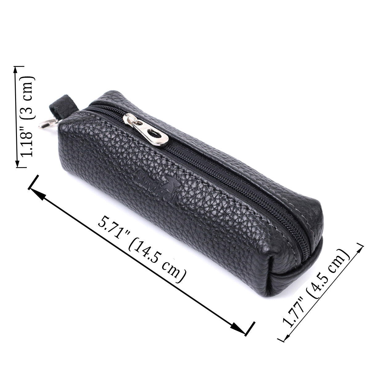 Spacious Unisex Key Holder SHVIGEL 16227 Black Natural Leather for Keys