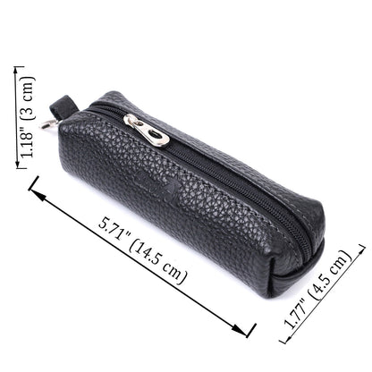 Spacious Unisex Key Holder SHVIGEL 16227 Black Natural Leather for Keys