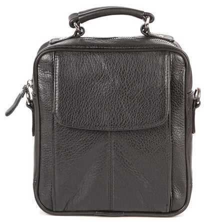 SHVIGEL Leather Bag 00875 High-Quality Black Genuine Leather Ukraine Crafted