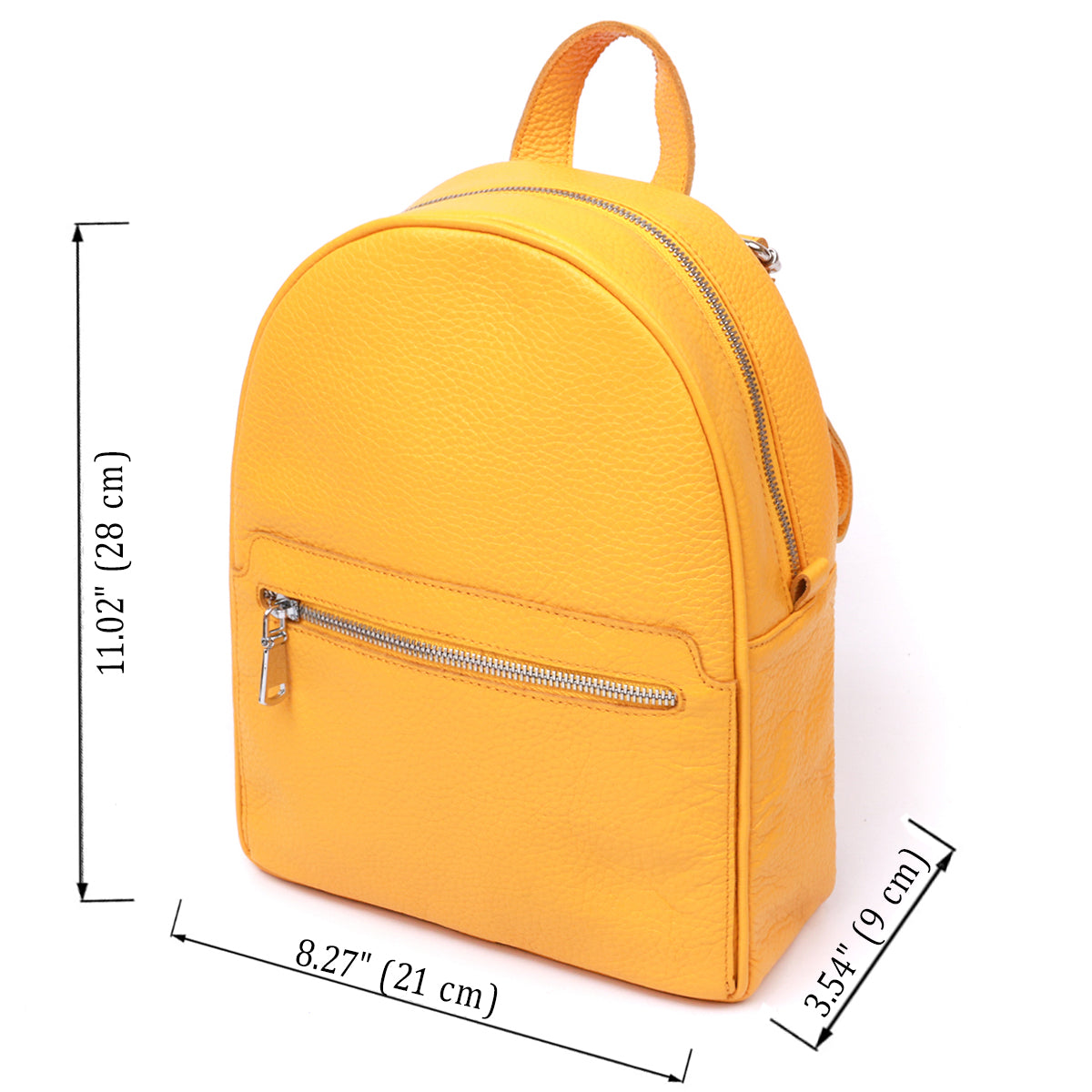 Practical Women's Backpack SHVIGEL 16306 Yellow Natural Leather Design