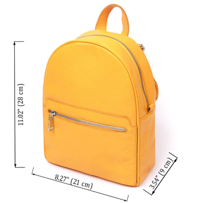 Practical Women's Backpack SHVIGEL 16306 Yellow Natural Leather Design