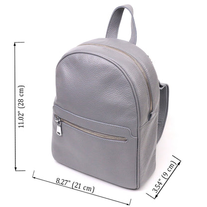 Leather Women's Backpack SHVIGEL 16308 in Grey - Made from Natural Leather
