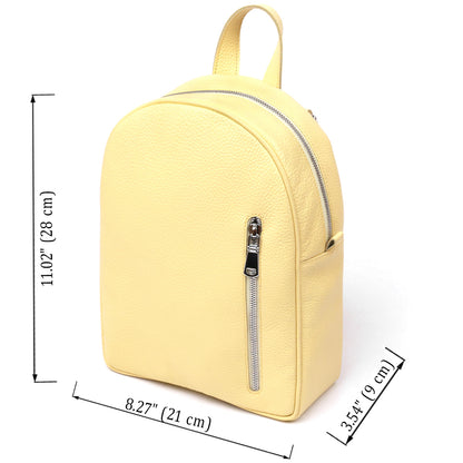 Leather Backpack SHVIGEL 16322 Lemon - Natural Leather, Made in Ukraine