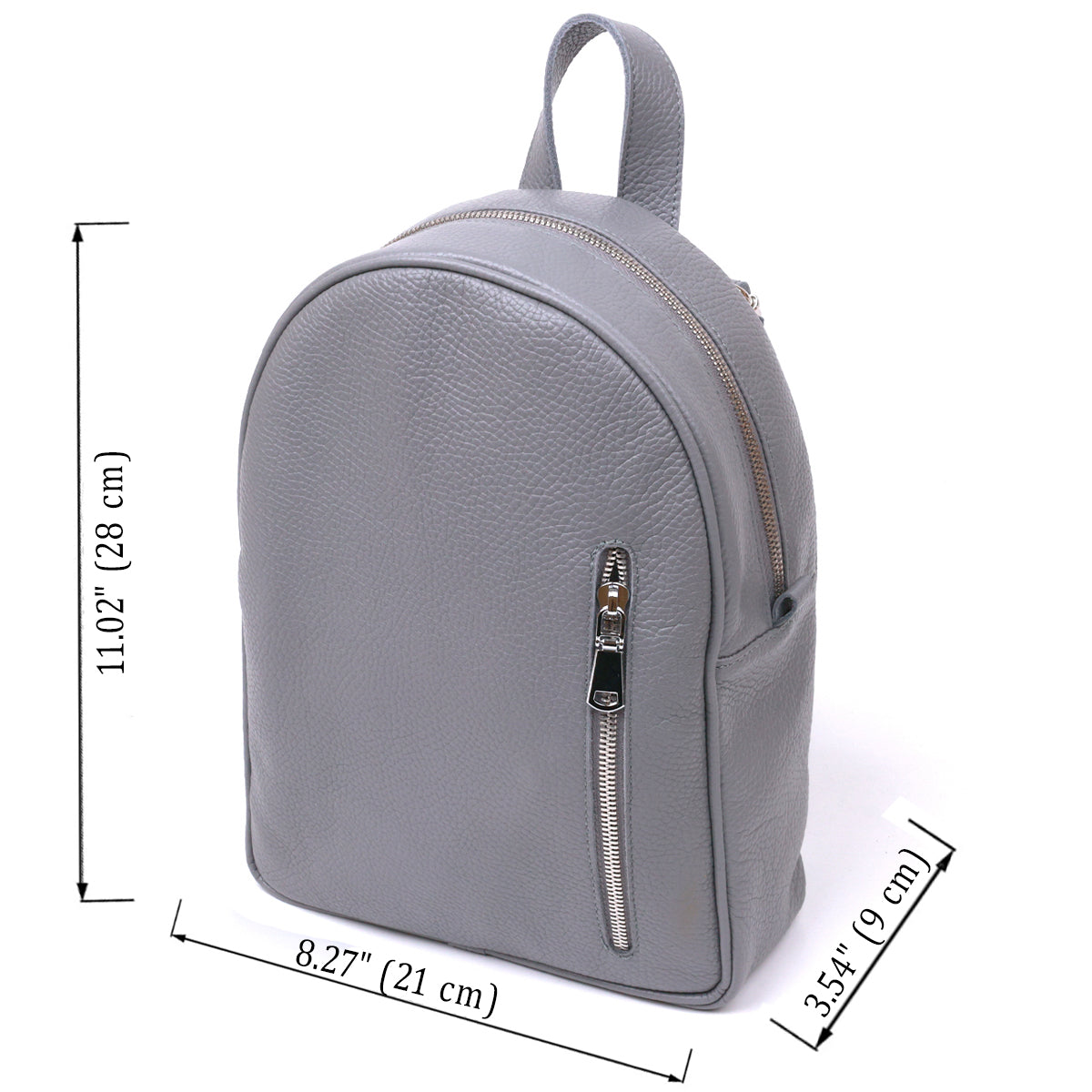 Practical Women's Backpack SHVIGEL 16323 Gray, Natural Leather, Ukrainian Craftsmanship