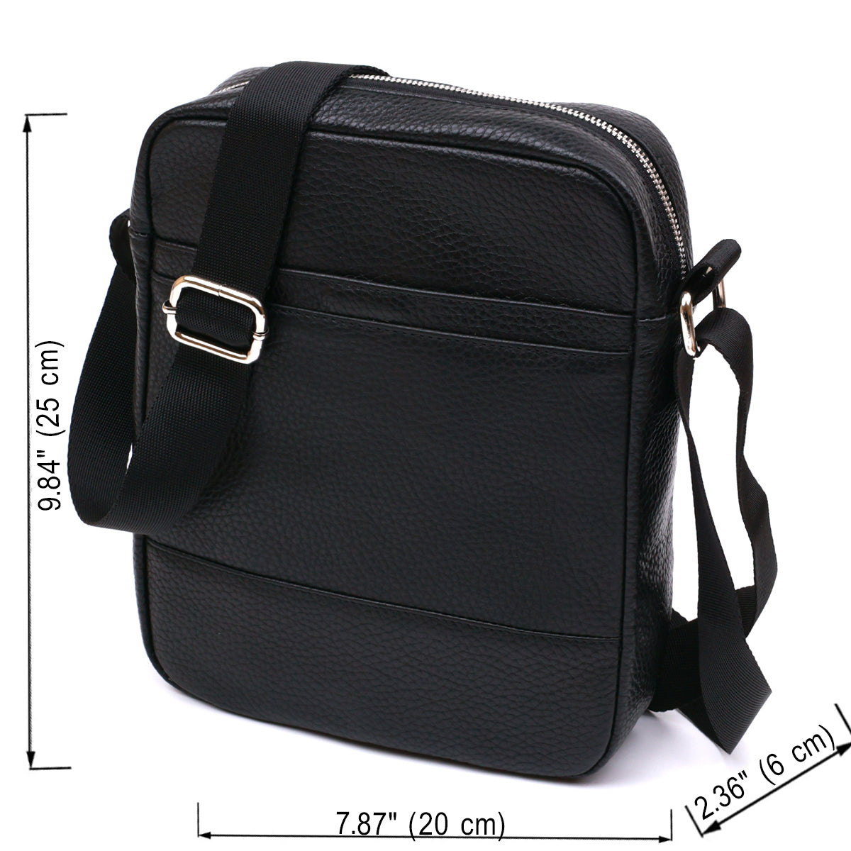 Men's Shoulder Bag SHVIGEL 16334 Black Genuine Leather Practical Design