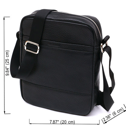 Men's Shoulder Bag SHVIGEL 16334 Black Genuine Leather Practical Design