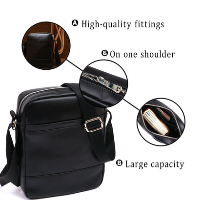 High-Quality Leather Men's Bag SHVIGEL 16336 Black - Crafted from Natural Leather