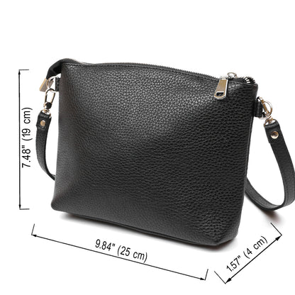 Women's Crossbody Bag SHVIGEL 16341 Black Leather - Stylish Natural Skin Design