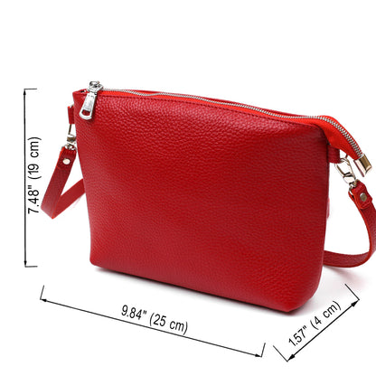 Women's Crossbody Bag SHVIGEL 16342 Genuine Leather Red Color Stylish Design