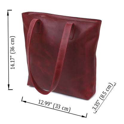 Vintage Women's Shopper Bag SHVIGEL 16350 Burgundy - Genuine Leather from Ukraine