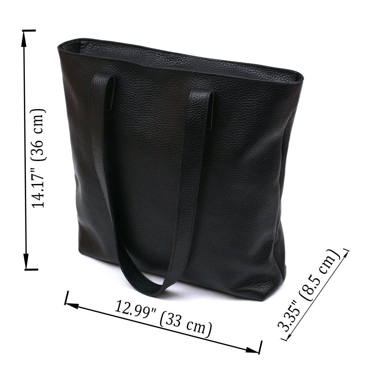 Leather Universal Women's Bag SHVIGEL 16354 Black - Natural Leather, Ukrainian Craftsmanship