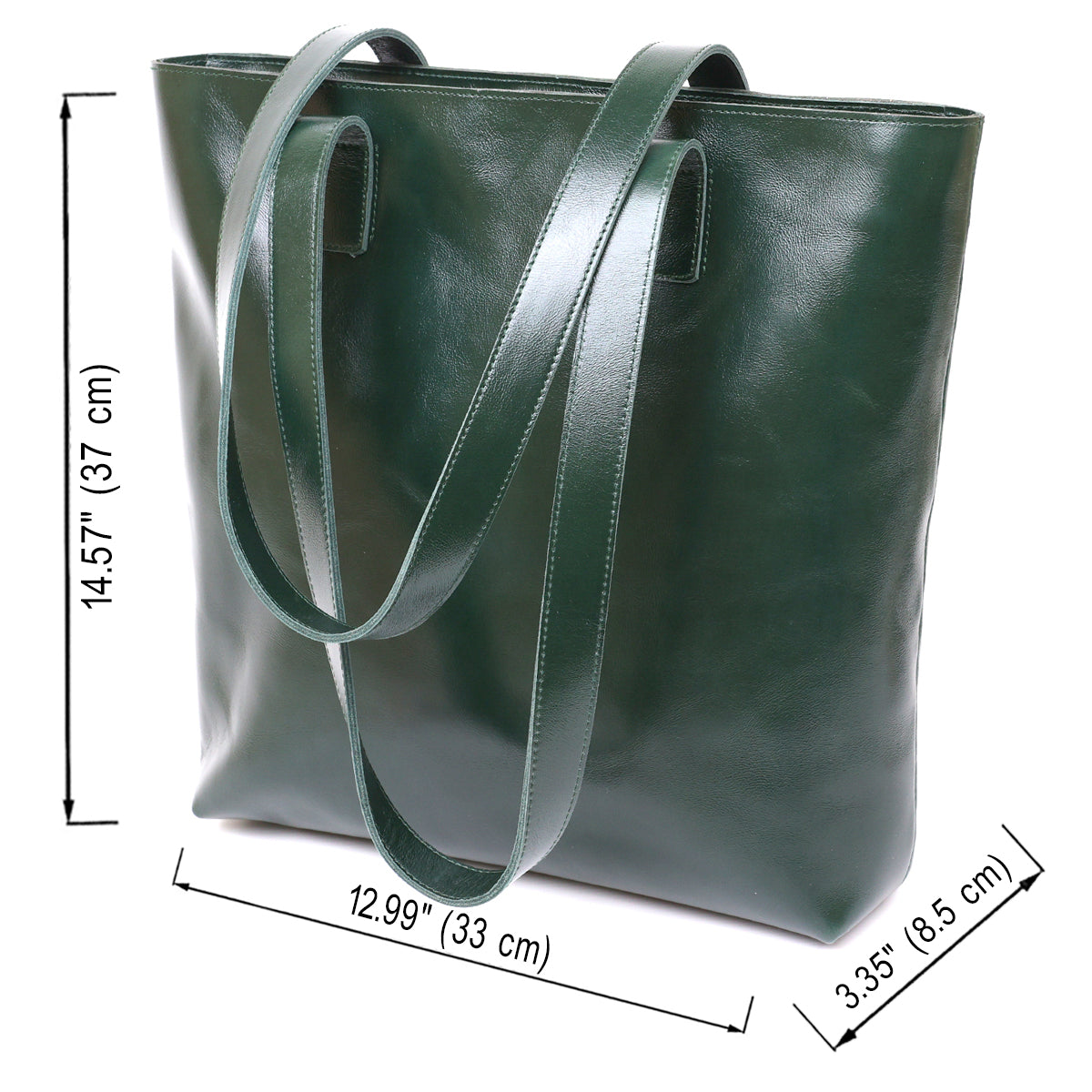 Leather Women's Shopper Bag SHVIGEL 16367 Green Made in Ukraine Genuine Leather