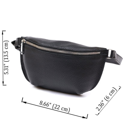 Leather Women's Banana Bag SHVIGEL 16373 Black Genuine Leather Durable Design