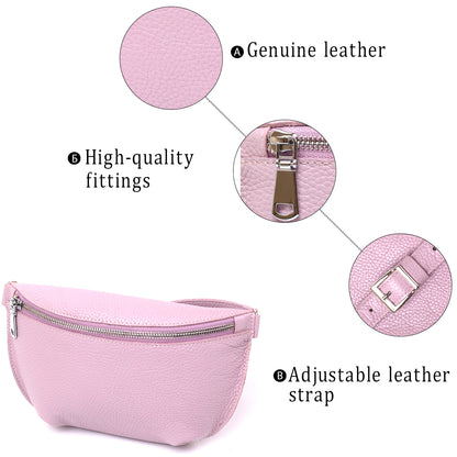 Leather Practical Women's Waist Bag SHVIGEL 16376 Lilac Genuine Leather