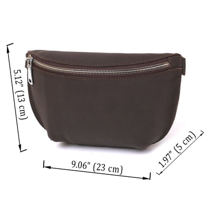 Leather Matte Banana Bag SHVIGEL 16381 Brown Handmade from Natural Leather