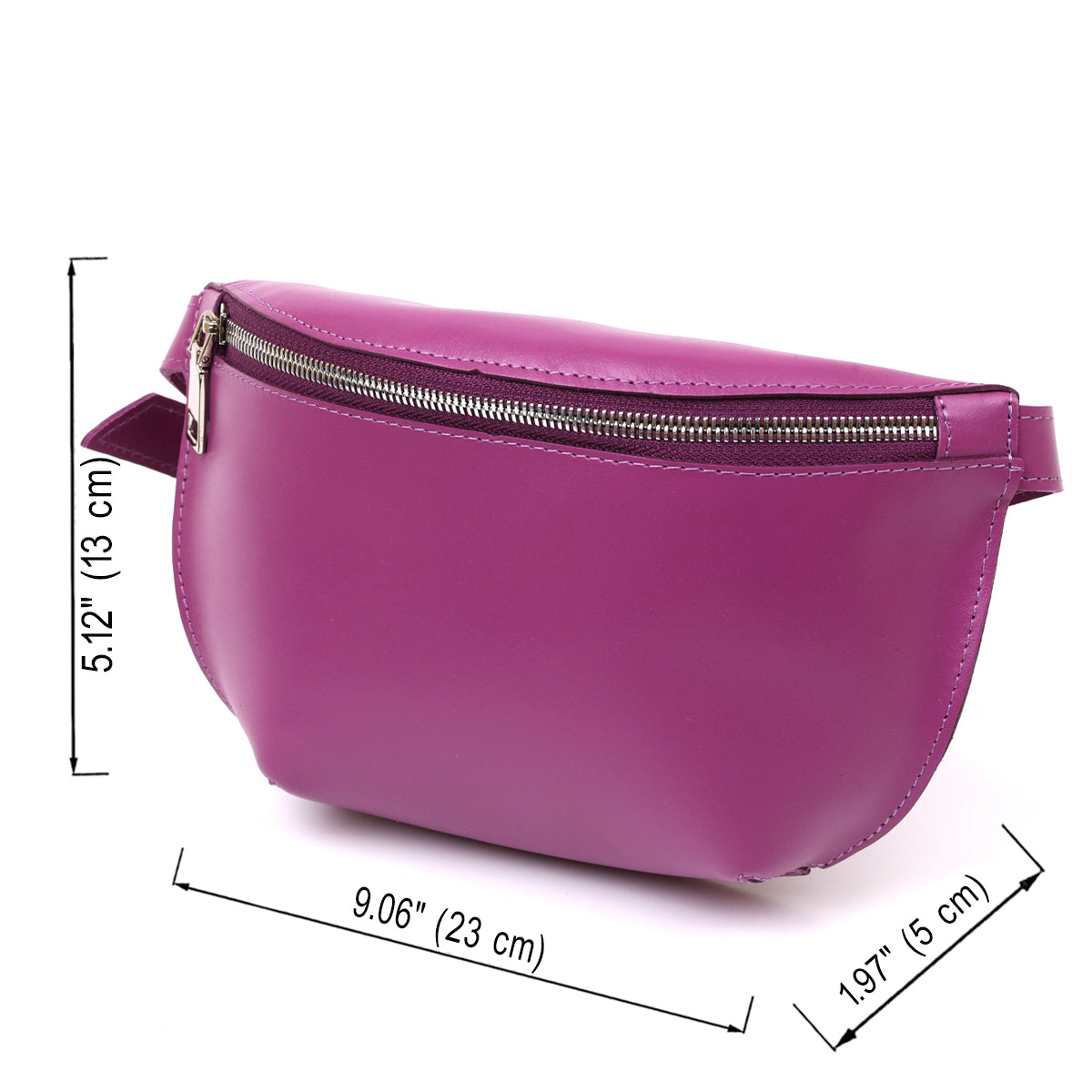 Bright Purple SHVIGEL Leather Fanny Pack 16386 - Natural Leather, Ukraine Made