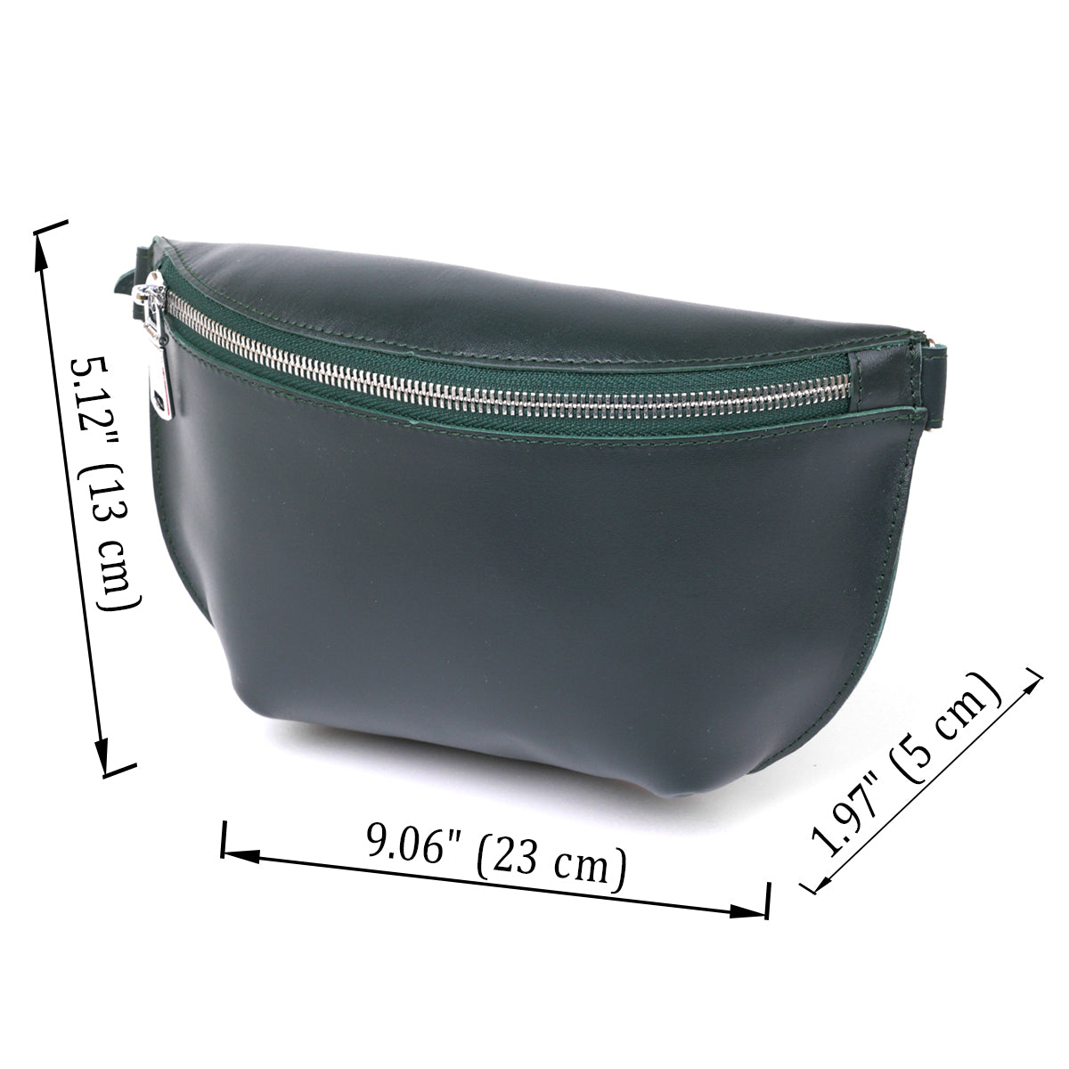 Leather Belt Bag by SHVIGEL 16390 in Green – High-Quality Genuine Leather, Made in Ukraine