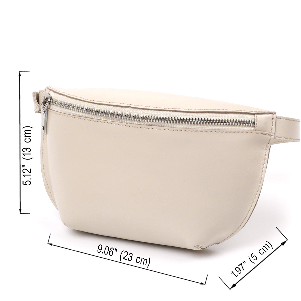 Stylish Women's Leather Fanny Pack SHVIGEL 16391 Beige Genuine Leather Design