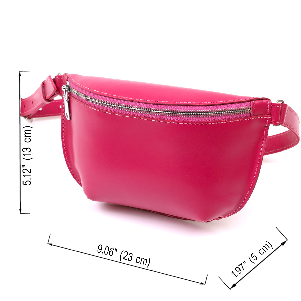 Stylish Women's Leather Banana Bag SHVIGEL 16392 Raspberry Color Premium Quality