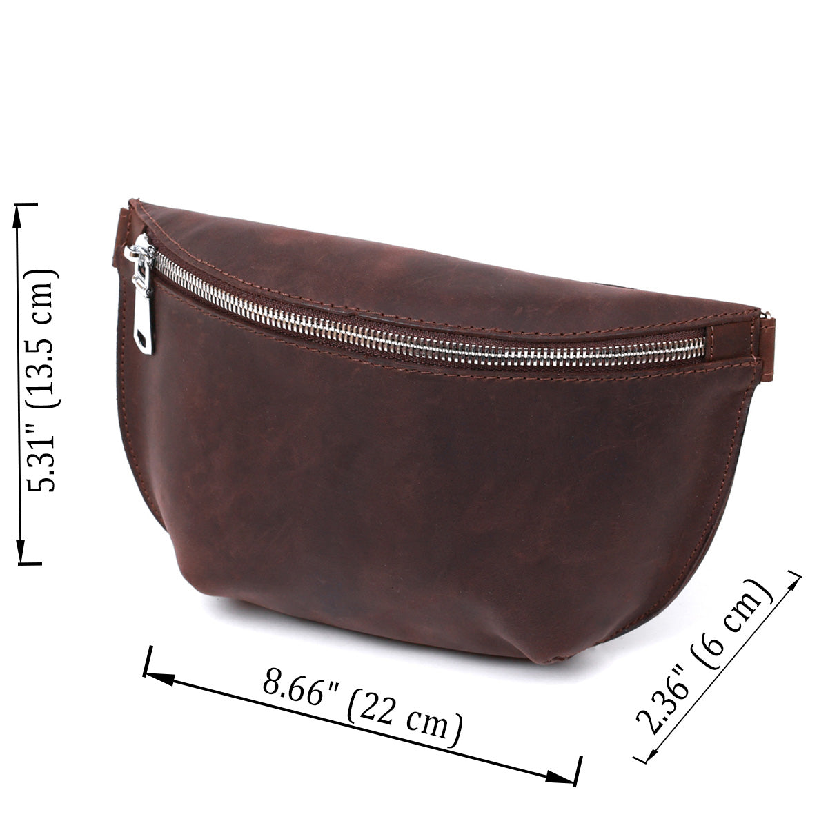 Matte Women's Belt Bag SHVIGEL 16395 Brown Genuine Leather Durable Design
