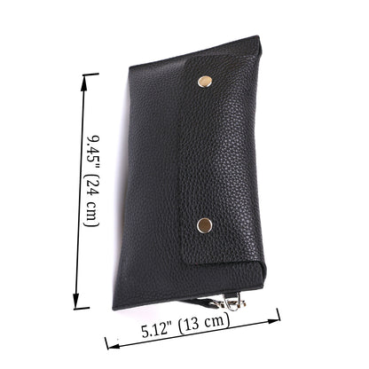 Leather Travel Cosmetic Bag SHVIGEL 16416 Black Natural Leather Durable Design