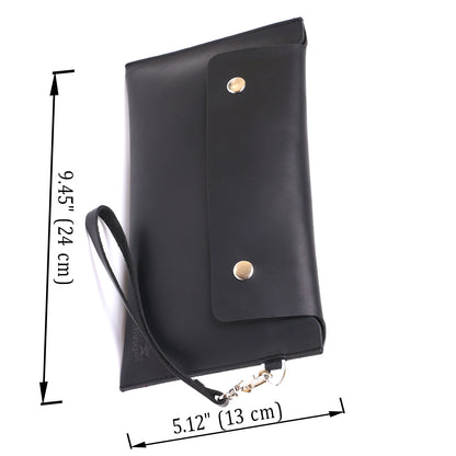 Unisex Matte Leather Travel Cosmetic Bag SHVIGEL 16426 Black Made in Ukraine