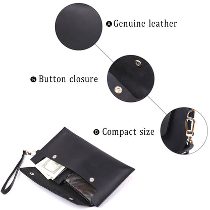 Unisex Matte Leather Travel Cosmetic Bag SHVIGEL 16426 Black Made in Ukraine
