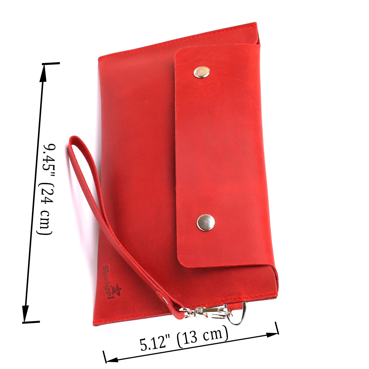 Vintage Leather Travel Cosmetic Bag SHVIGEL 16427 Red Genuine Leather for Women