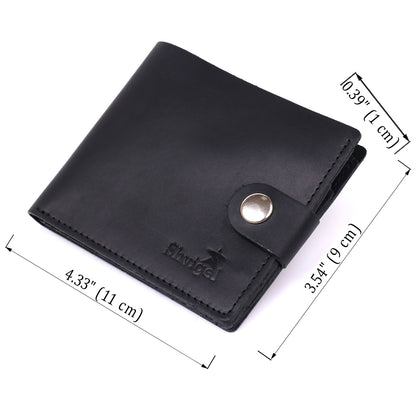 Men's Leather Wallet SHVIGEL 16432 Black, Crafted from Premium Natural Leather, Ukraine