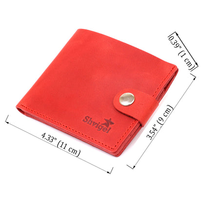 Vintage Red Leather Wallet for Women SHVIGEL 16434 - Made in Ukraine, Genuine Leather