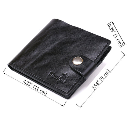 Leather Men's Wallet SHVIGEL 16439 Black Genuine Leather Handmade in Ukraine