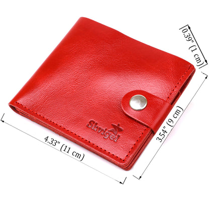 Small Women's Leather Wallet SHVIGEL 16440 in Red - Genuine Leather, Made in Ukraine