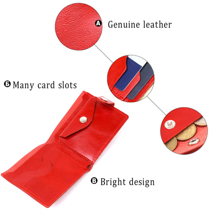 Small Women's Leather Wallet SHVIGEL 16440 in Red - Genuine Leather, Made in Ukraine