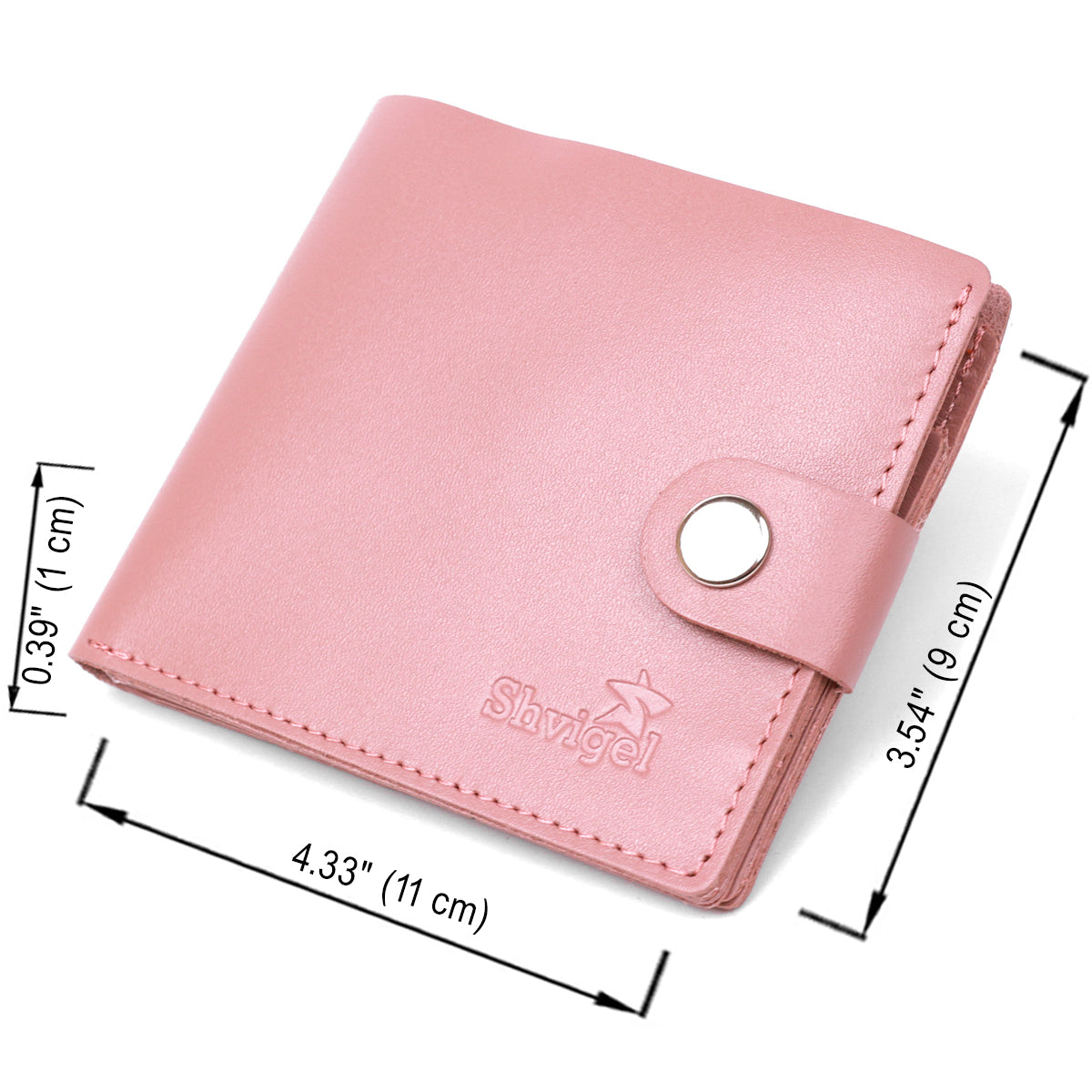 Horizontal Women's Wallet SHVIGEL 16446 Pink Genuine Leather Made in Ukraine