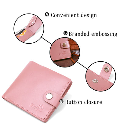 Horizontal Women's Wallet SHVIGEL 16446 Pink Genuine Leather Made in Ukraine
