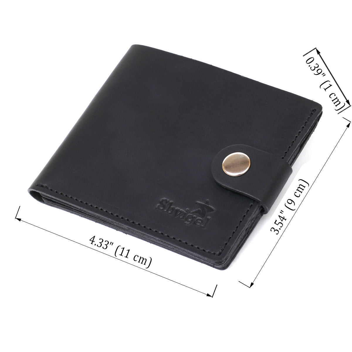 Men's Vintage Matte Wallet SHVIGEL 16453 Black 100% Genuine Leather Craftsmanship