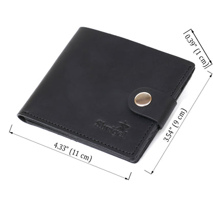 Men's Vintage Matte Wallet SHVIGEL 16453 Black 100% Genuine Leather Craftsmanship